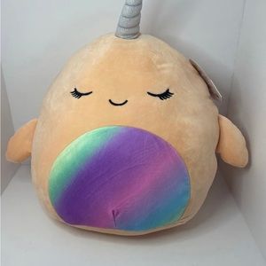 Squishmallows Evie the Narwhal 16" Stuffed Plush